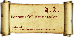 Maracskó Krisztofer névjegykártya